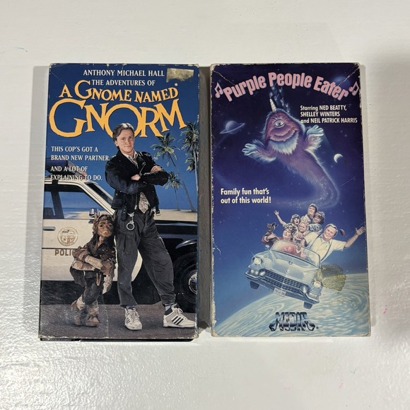 Lot Of 2 VHS The Adventures Of A Gnome Named Gnorm/Purple People Eater-UNTESTED - Picture 1 of 7